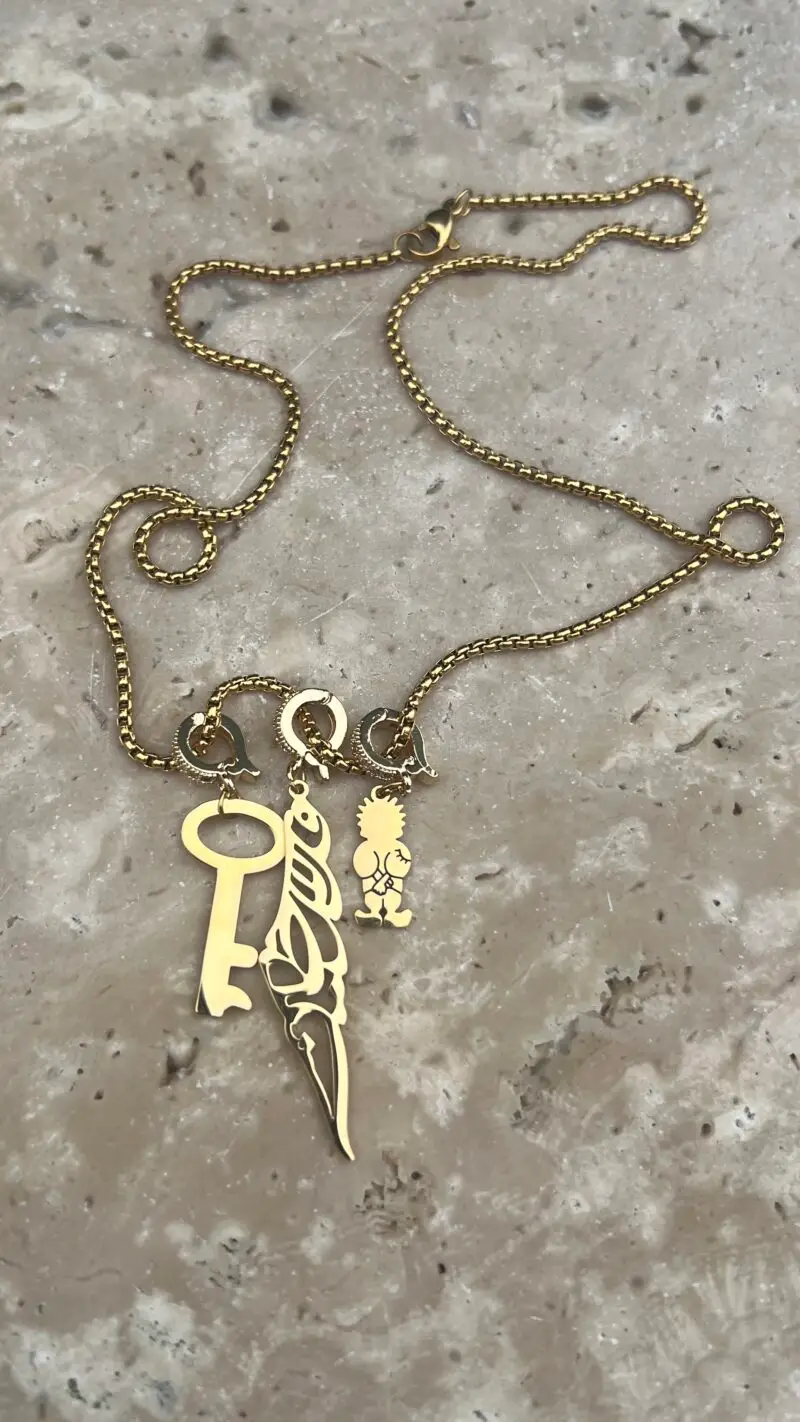 Zircon Palestine Hadala Key Necklace